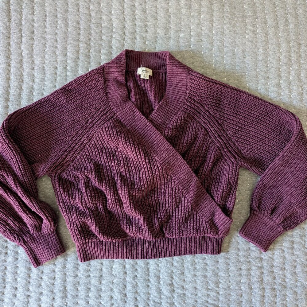 UpWest Weekend Wrap Sweater - Bordeaux Burgundy - Like New - Size Small